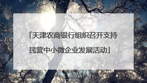 天津农商银行组织召开支持民营中小微企业发展活动
