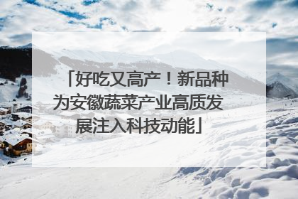 好吃又高产！新品种为安徽蔬菜产业高质发展注入科技动能