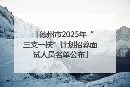 德州市2025年“三支一扶”计划招募面试人员名单公布