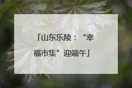山东乐陵：“幸福市集”迎端午