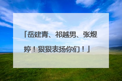 岳建青、祁越男、张煜婷！狠狠表扬你们！