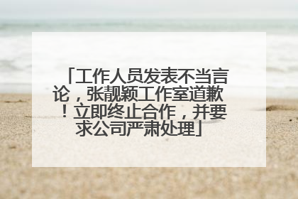 工作人员发表不当言论，张靓颖工作室道歉！立即终止合作，并要求公司严肃处理