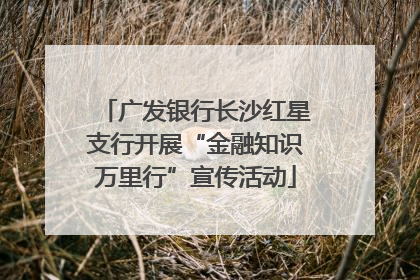 广发银行长沙红星支行开展“金融知识万里行”宣传活动