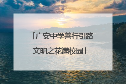 广安中学善行引路 文明之花满校园