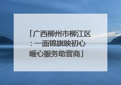 广西柳州市柳江区：一面锦旗映初心 暖心服务助营商
