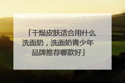 干燥皮肤适合用什么洗面奶，洗面奶青少年品牌推荐哪款好
