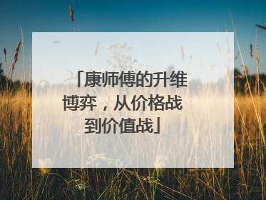 康师傅的升维博弈，从价格战到价值战