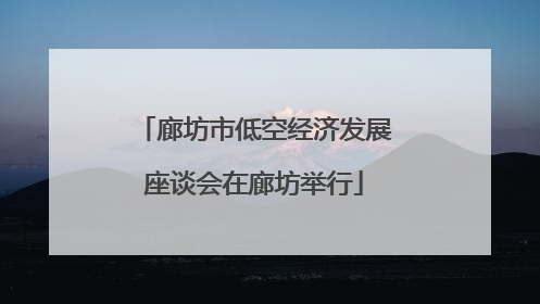 廊坊市低空经济发展座谈会在廊坊举行