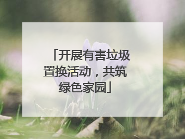 开展有害垃圾置换活动，共筑绿色家园