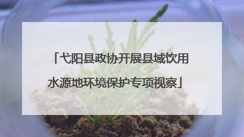 弋阳县政协开展县域饮用水源地环境保护专项视察