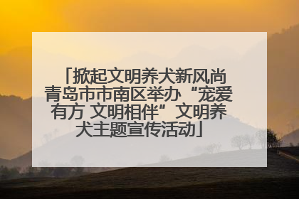 掀起文明养犬新风尚 青岛市市南区举办“宠爱有方 文明相伴”文明养犬主题宣传活动