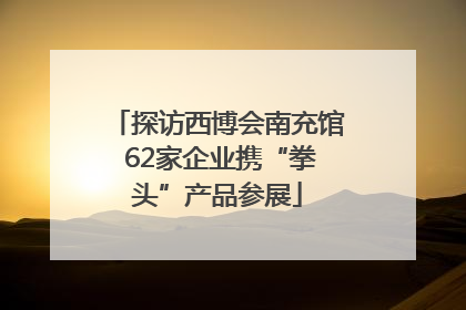 探访西博会南充馆 62家企业携“拳头”产品参展