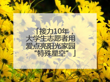 接力10年，大学生志愿者用爱点亮阳光家园“特殊星空”
