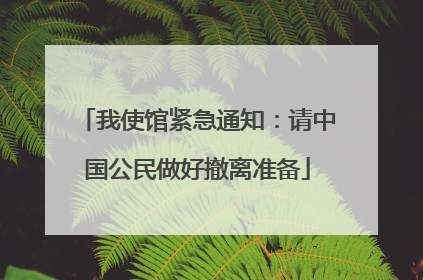 我使馆紧急通知：请中国公民做好撤离准备