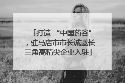 打造 “中国药谷”，驻马店市市长诚邀长三角高精尖企业入驻