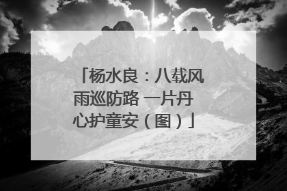 杨水良：八载风雨巡防路 一片丹心护童安（图）