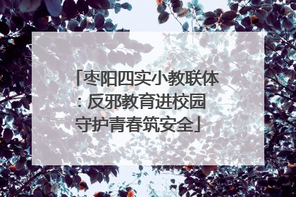 枣阳四实小教联体：反邪教育进校园 守护青春筑安全