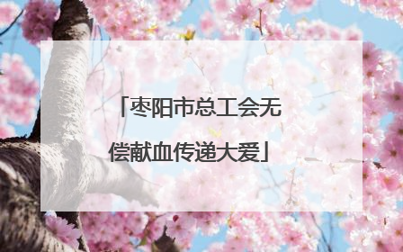枣阳市总工会无偿献血传递大爱