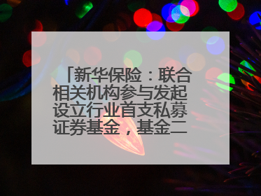 新华保险：联合相关机构参与发起设立行业首支私募证券基金，基金二期200亿元已募集完毕