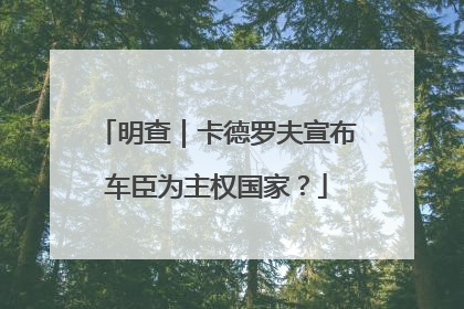明查｜卡德罗夫宣布车臣为主权国家？