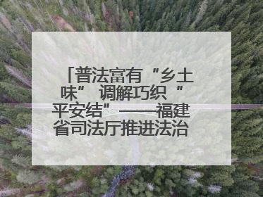 普法富有“乡土味” 调解巧织“平安结”——福建省司法厅推进法治乡村建设出成效