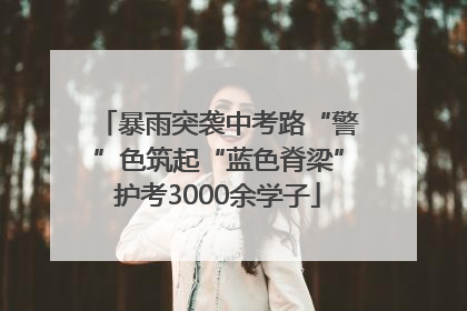 暴雨突袭中考路“警”色筑起“蓝色脊梁”护考3000余学子