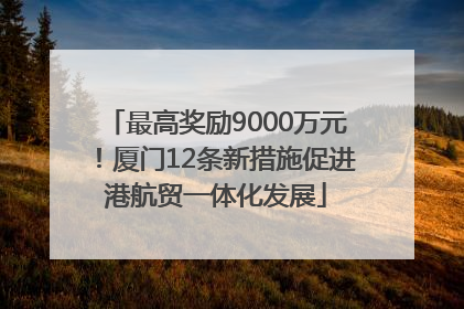 最高奖励9000万元！厦门12条新措施促进港航贸一体化发展