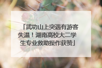 武功山上突遇有游客失温！湖南高校大二学生专业救助操作获赞