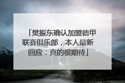 樊振东确认加盟德甲联赛俱乐部，本人最新回应：真的很期待