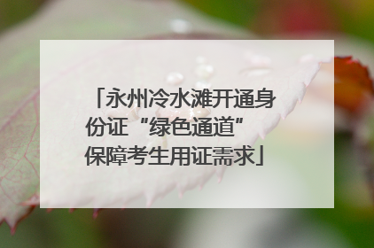 永州冷水滩开通身份证“绿色通道” 保障考生用证需求