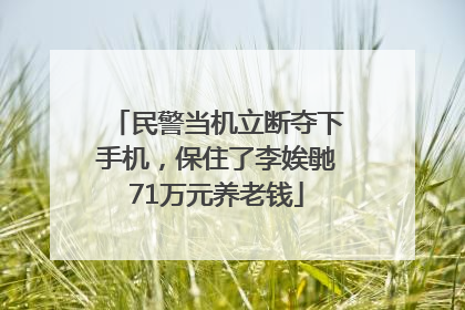 民警当机立断夺下手机，保住了李娭毑71万元养老钱