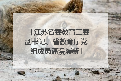 江苏省委教育工委副书记、省教育厅党组成员潘漫履新
