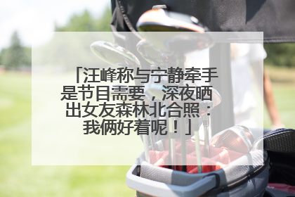 汪峰称与宁静牵手是节目需要，深夜晒出女友森林北合照：我俩好着呢！