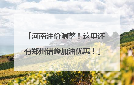 河南油价调整！这里还有郑州错峰加油优惠！
