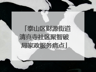 泰山区财源街道清真寺社区聚智破局家政服务痛点