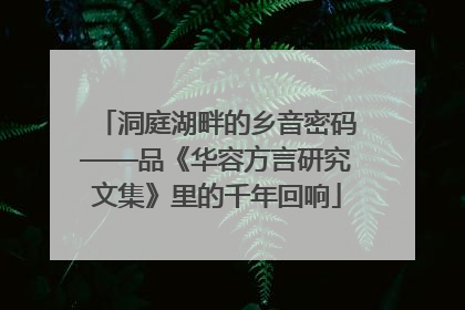 洞庭湖畔的乡音密码——品《华容方言研究文集》里的千年回响