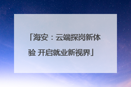 海安：云端探岗新体验 开启就业新视界