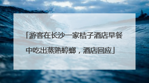 游客在长沙一家桔子酒店早餐中吃出蒸熟蟑螂，酒店回应