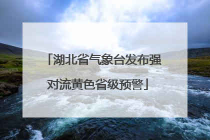 湖北省气象台发布强对流黄色省级预警