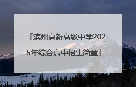 滨州高新高级中学2025年综合高中招生简章