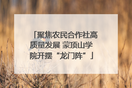 聚焦农民合作社高质量发展 蒙顶山学院开摆“龙门阵”