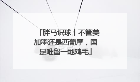 胖马识球丨不管美加墨还是西葡摩，国足唯留一地鸡毛