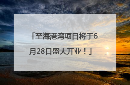 至海港湾项目将于6月28日盛大开业！