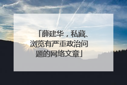 薛建华，私藏、浏览有严重政治问题的网络文章