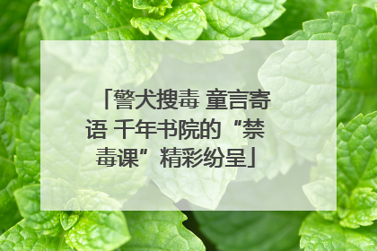 警犬搜毒 童言寄语 千年书院的“禁毒课”精彩纷呈