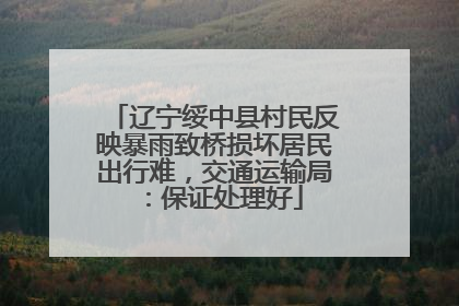 辽宁绥中县村民反映暴雨致桥损坏居民出行难，交通运输局：保证处理好