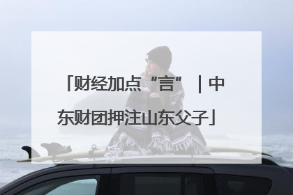 财经加点“言”｜中东财团押注山东父子