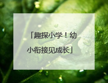 趣探小学！幼小衔接见成长