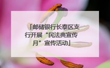 邮储银行长泰区支行开展“民法典宣传月”宣传活动