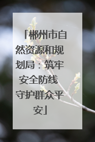 郴州市自然资源和规划局：筑牢安全防线 守护群众平安